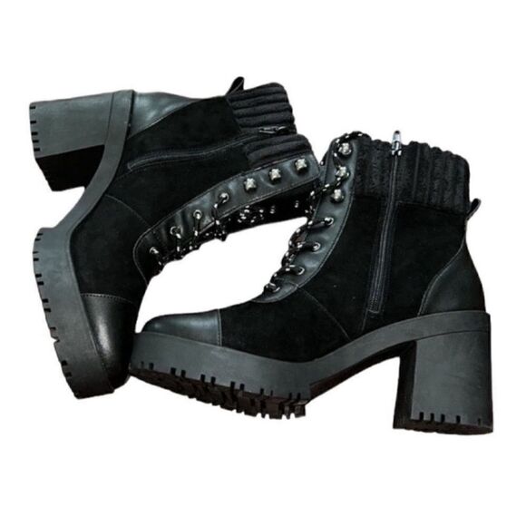 Chelsea & Violet Black Leather Suede Boots(Size 10M) - Picture 5 of 7
